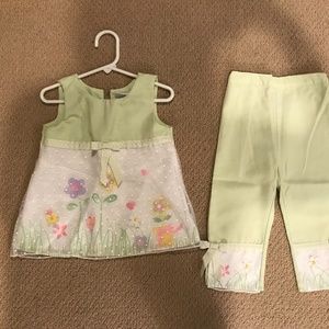 Little Girls Pale Green Dress and Pants